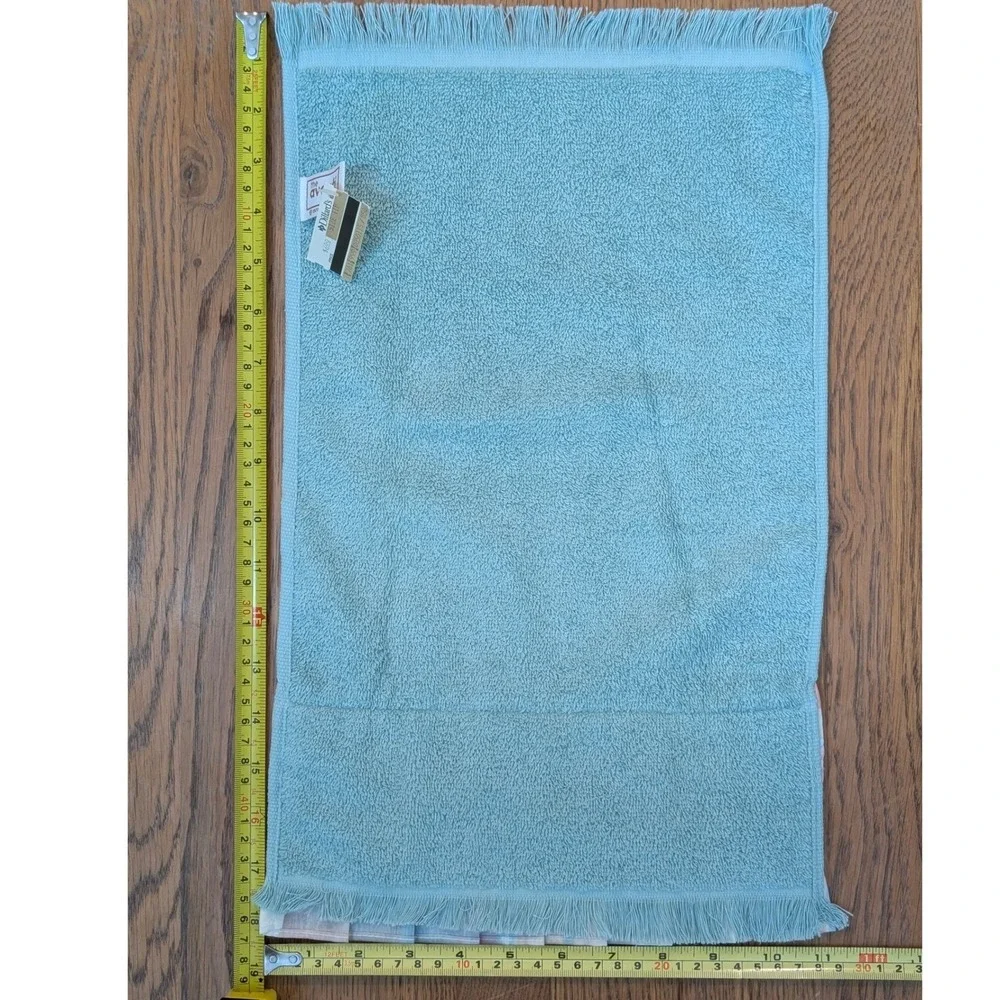 Vintage 1978 Avanti Linens 5pc Towel Set Seafoam/Mint Green Pleated Ruffle‎ Trim